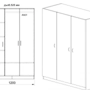 Трикрилен гардероб Сити 1002, сонома тъмна