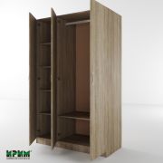 Трикрилен гардероб Сити 1002, сонома тъмна