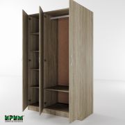 Трикрилен гардероб Сити 1003 с огледало, сонома тъмна