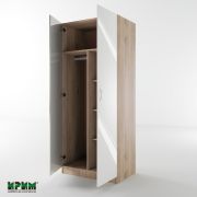Двукрилен гардероб Сити 1007,сонома арвен/ бял гланц
